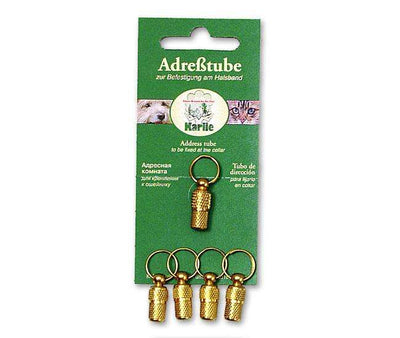 Karlie Adresstube - Goldfarben für Hunde, robust und langlebig