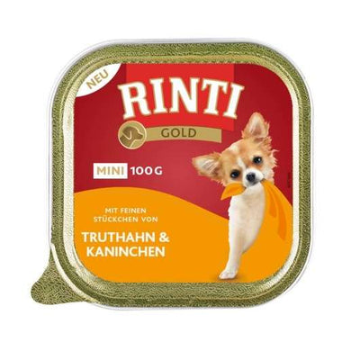 RINTI Gold Mini Truthahn & Kaninchen - 16x100g – feine Stückchen