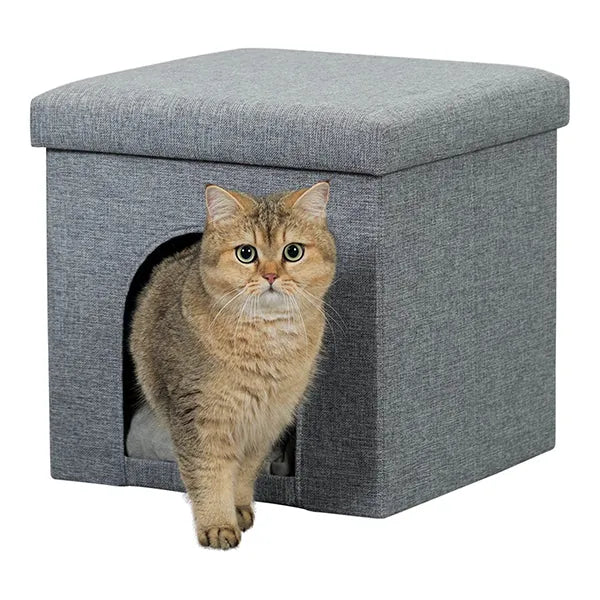 Trixie Kuschelhöhle Alois - 38 x 40 x 38 cm – faltbar mit gepolstertem Deckel