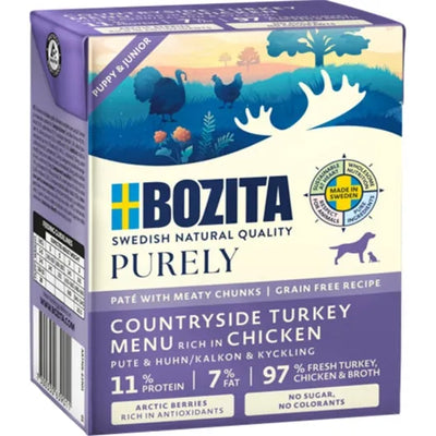 Bozita Dog Tetra Purely Pate Puppy & Junior mit Pute & Huhn - 6x370g