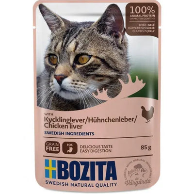 Bozita Pouch Häppchen in Gelee mit Hühnchenleber - 12x85g