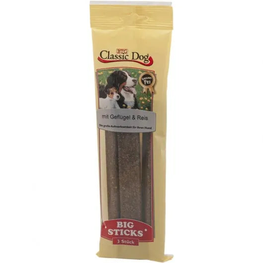 Classic Dog Big Sticks Geflügel & Reis - 16x3er Pack