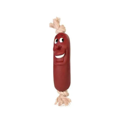 Trixie Vinyl-Würstchen am Tau – witziges Spielzeug für Hunde