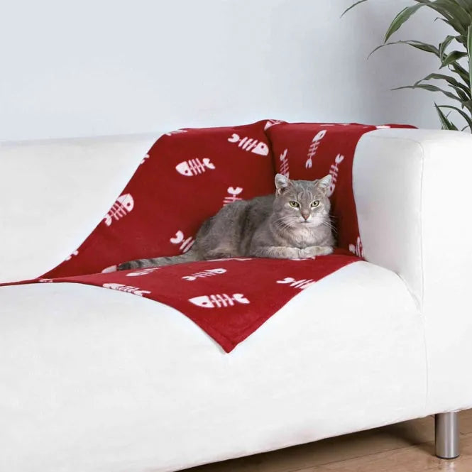 Trixie Fleecedecke Beany - bordeaux, 100 x 70 cm – für Allergiker geeignet