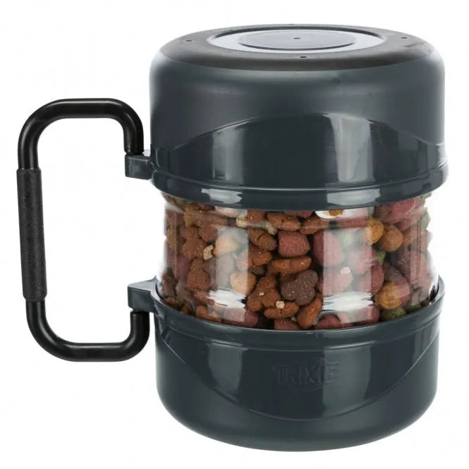 Trixie Reise-Set aus 2 Näpfen und Futterbehälter – 0,75 l