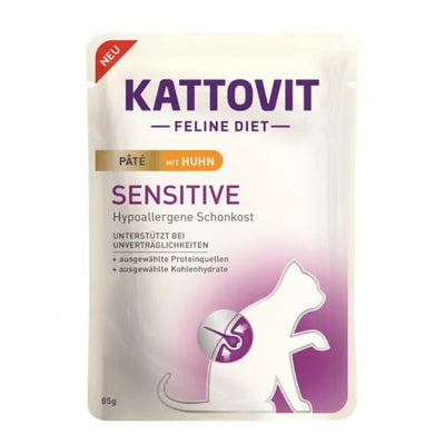 Kattovit PB Feline Sensitive Pate mit Huhn - 10x85g