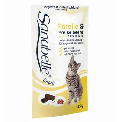 Sanabelle Snack mit Forelle & Preiselbeere 55g – sehr hoher Fleischanteil
