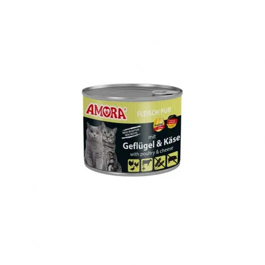 Amora Cat Fleisch Pur mit Geflügel & Käse - Katzenfutter