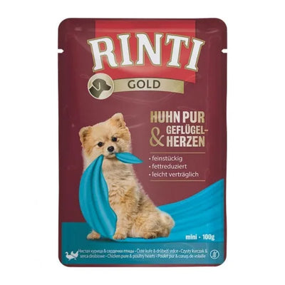 Rinti PB Gold Huhn Pur & Geflügelherzen - 10x100g