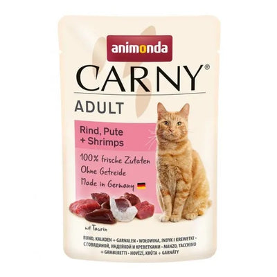 Animonda Carny PB Adult Rind, Pute + Shrimps - 12x85g