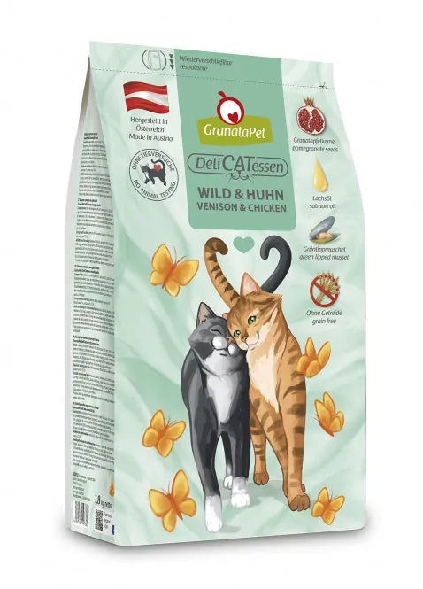 GranataPet DeliCatessen Wild & Huhn Katzenfutter mit Taurin und Katzenminze