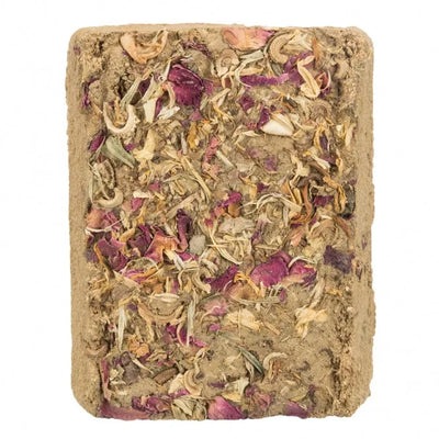 Trixie Lehmstein mit Blüten - 100g – natürlicher Snack für Kleinnager