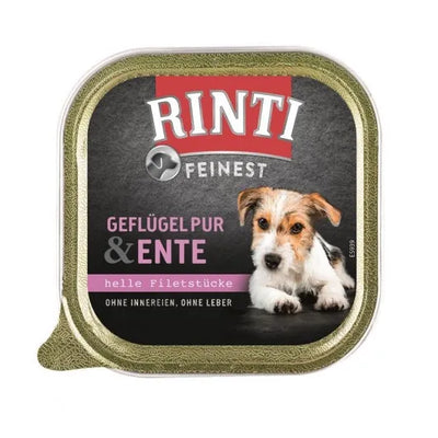 Rinti Schale Feinest Geflügel Pur & Ente - Hundefutter (11x150g)
