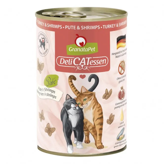 GranataPet Delicatessen Dose Pute & Shrimps für Katzen – Immunstärkung, ohne Getreide
