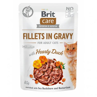 Brit Care Cat PB Fillets in Gravy - Ente 85g – Nassfutter für Katzen