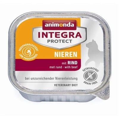 Animonda Cat Schale Integra Protect Niere mit Rind - Diätfutter für Katzen (16x100g)
