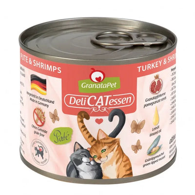 GranataPet Delicatessen Dose Pute & Shrimps für Katzen – Immunstärkung, ohne Getreide