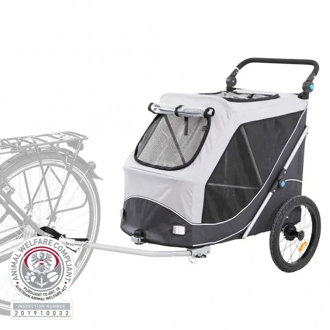 Trixie Fahrrad-Anhänger für Hunde – schnell auf- und abbaubar, mit Regenschutz