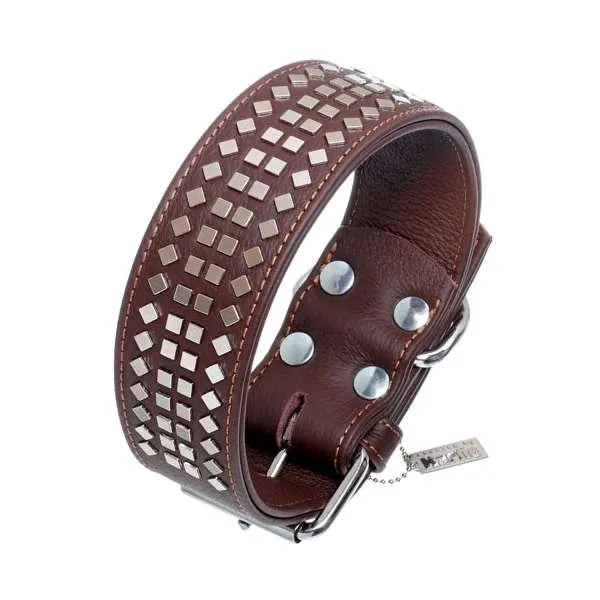 Karlie Vintage Halsband mit 4eck-Nieten - handwerklich verarbeitet