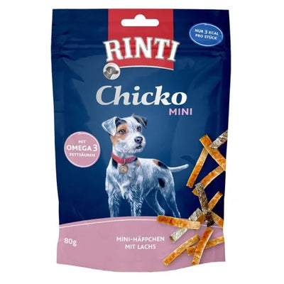 Rinti Chicko Mini Häppchen Lachs 12x80g – für Hunde