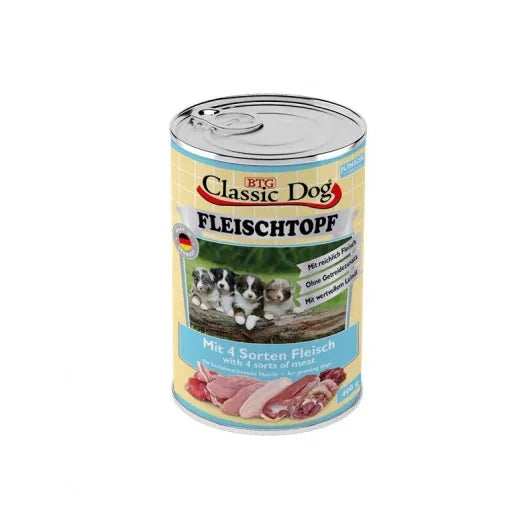 Classic Dog Fleischtopf Junior – reines Fleischtopf ohne Kohlenhydrate für Welpen