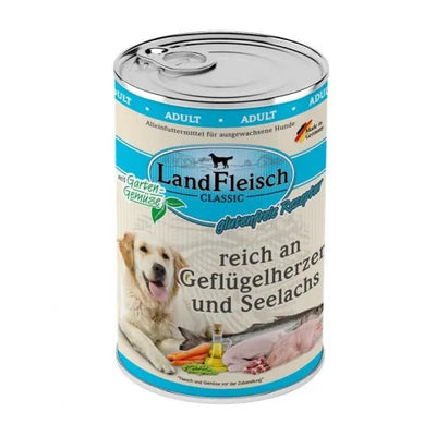 Landfleisch Dog Classic Geflügelherzen & Seelachs mit Gartengemüse