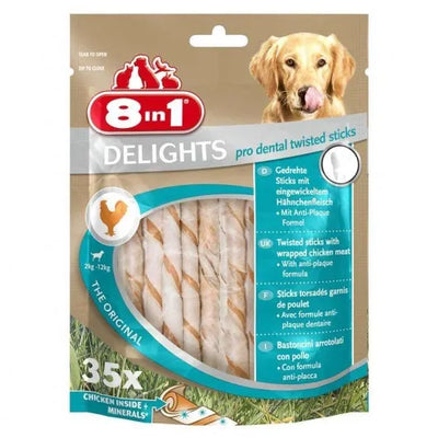 8in1 Delights Pro Dental Twisted Sticks – Zahnpflege für Hunde