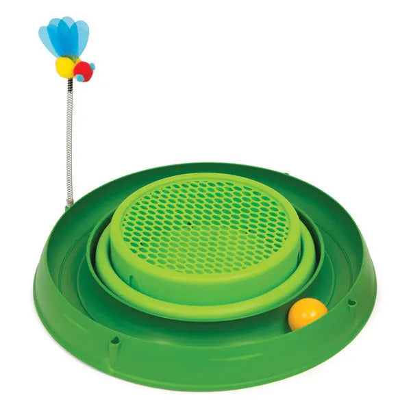 CATIT Play-n-Scratch Katzenspielzeug mit Grasgarten – fördert Spiel und Krallenpflege