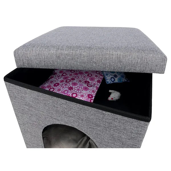 Trixie Kuschelhöhle Alois - 38 x 40 x 38 cm – faltbar mit gepolstertem Deckel