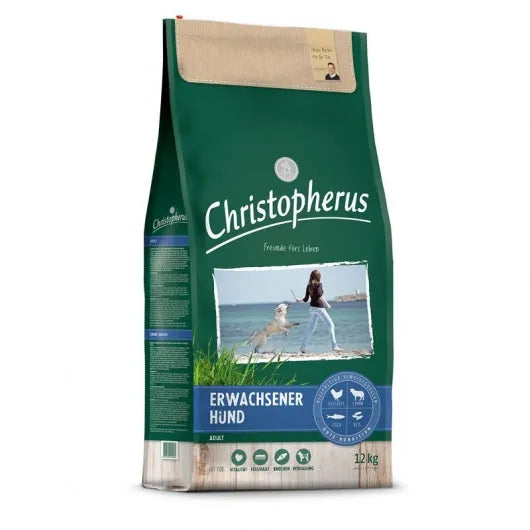 Christopherus Erwachsener Hund Geflügel,Lamm, Ei & Reis – für aktive Hunde