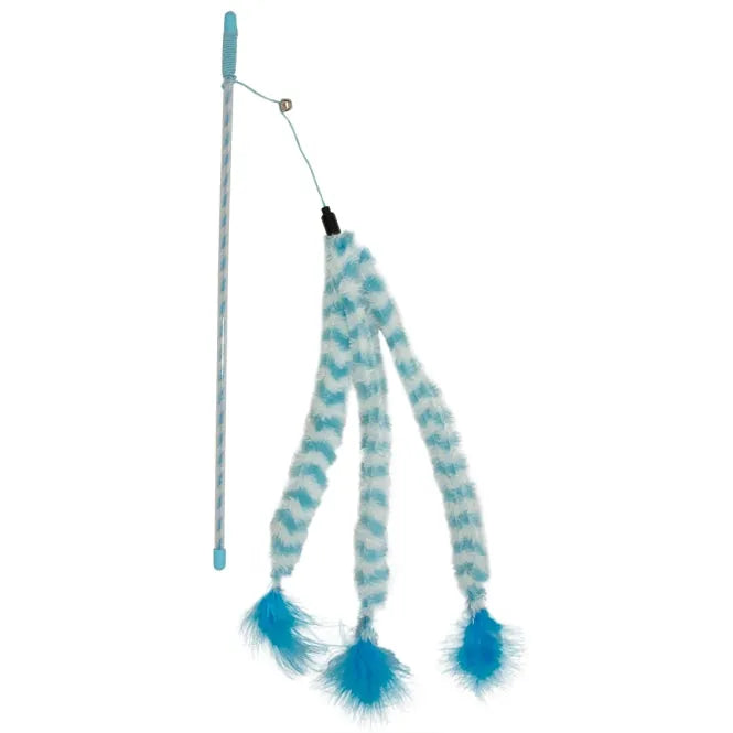Duvoplus Spielangel für Katzen mit Plüsch-Schwanz und Glöckchen