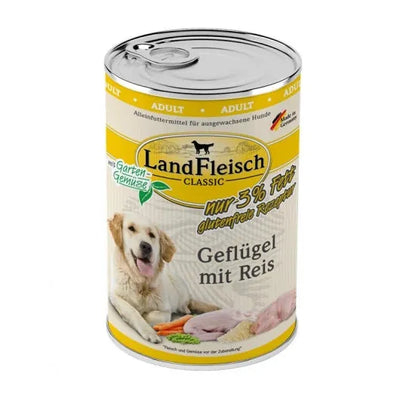 Landfleisch Dog Classic Geflügel mit Reis & Gartengemüse extra mager – fettarm