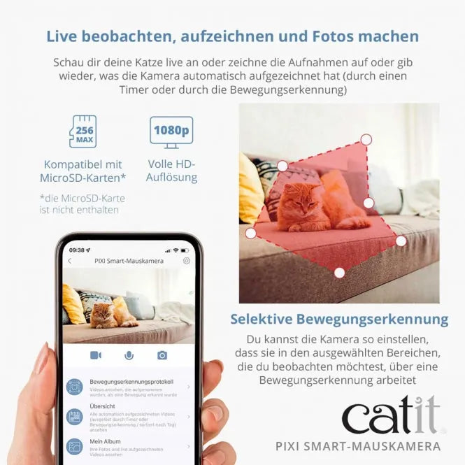 Catit PIXI Smart-Mauskamera - für Katzen, mit Nachtsicht