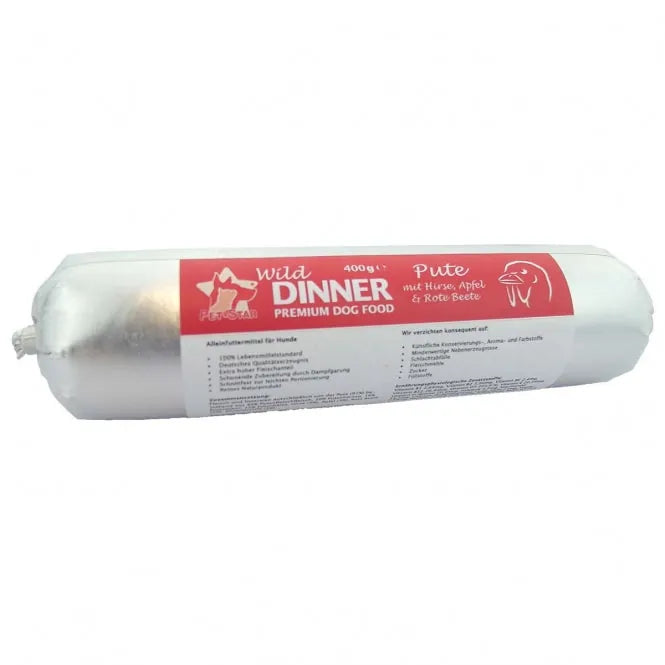 Wild Dinner Gourmet-Wurst Pute mit Hirse – 100% Lebensmittelstandard
