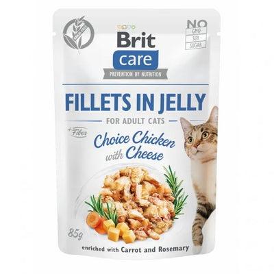 Brit Care Cat PB Fillets in Jelly - Huhn & Käse 85g – Nassfutter