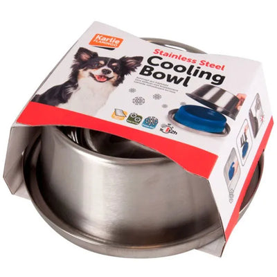 Karlie Flamingo Edelstahl Kühlnapf – kühlt Trinkwasser an heißen Tagen