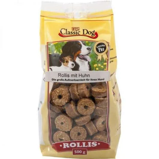 Classic Dog Snack Rollis mit Huhn - 500g