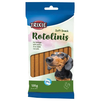 Trixie Rotolinis mit Geflügel - 12 Stück/120g – Zuckerfrei