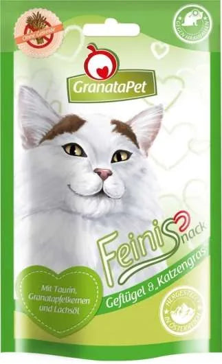 GranataPet Katzensnack Feinis Geflügel & Katzengras – Anti Haarballen