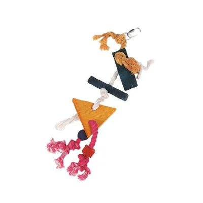 Karlie Flamingo Vogelspielzeug Holz mit Seil – Beschäftigung für Vögel