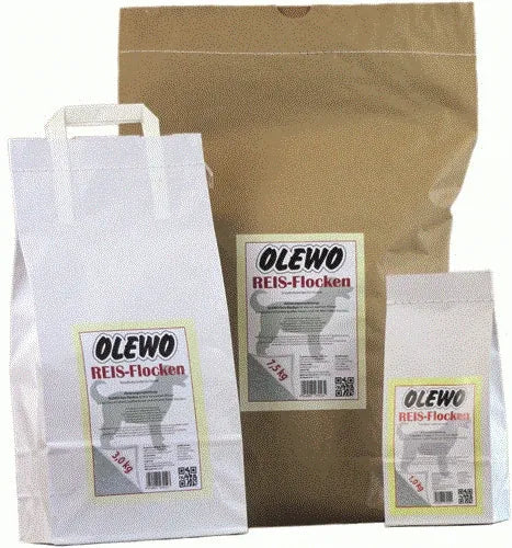 Olewo Reis-Flocken - leicht bekömmliches Ergänzungsfutter für Hunde