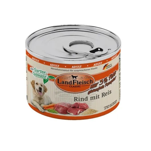 Landfleisch Dog Classic Rind mit Reis & Gartengemüse extra mager – fettarm