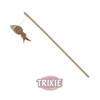 Trixie Spielangel Maus mit Federn – 50 cm