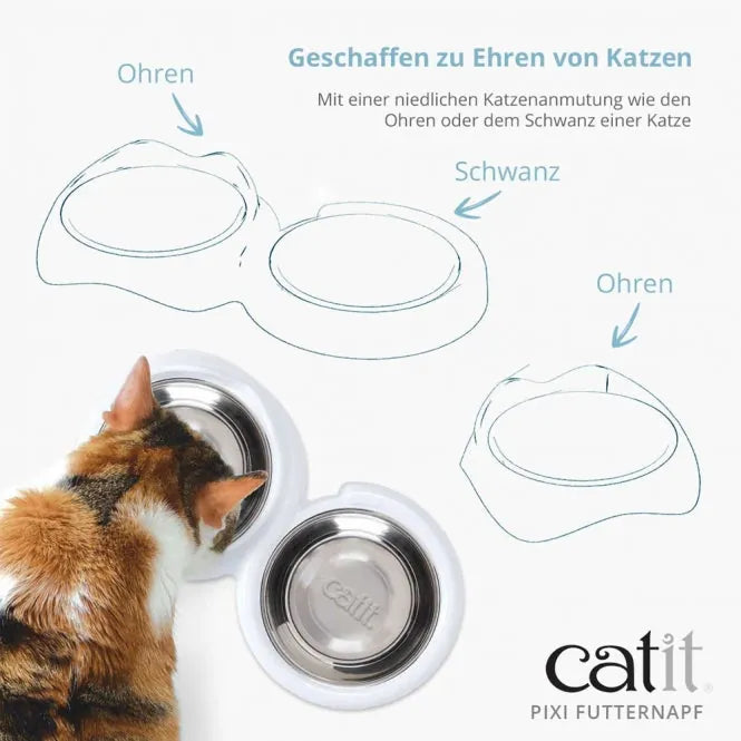 Catit PIXI Doppelnapf - schnurrhaarfreundlich