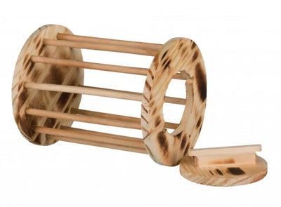 Trixie Heuraufe Rolle aus geflammtem Holz - für Heu, 15 × 19 cm