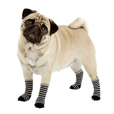Karlie Doggy Socks Hundesocken 4er Set - Schwarz/Grau – mit Anti-Slip Sohle