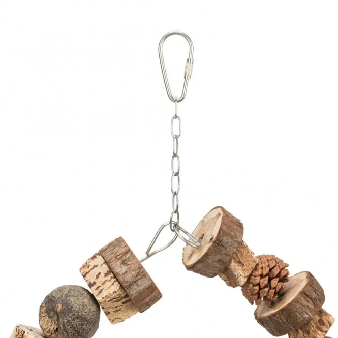 Trixie Ringschaukel aus Holz und Tannenzapfen - 18 cm – für Vögel