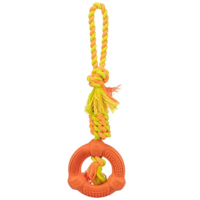 Trixie Spieltau mit Naturgummi-Ring 12/41 cm – Spielzeug für Hunde