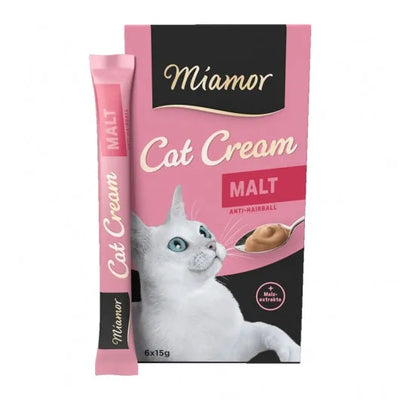 Miamor Cat Confect Malt-Cream 6x15g – Haarballen-Spezialcreme mit Malzextrakten