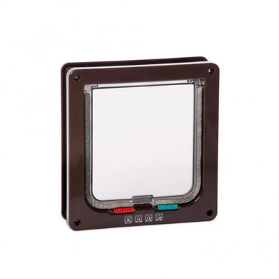 Karlie 4-Wege-Katzentür - Braun – flexibel und sicher